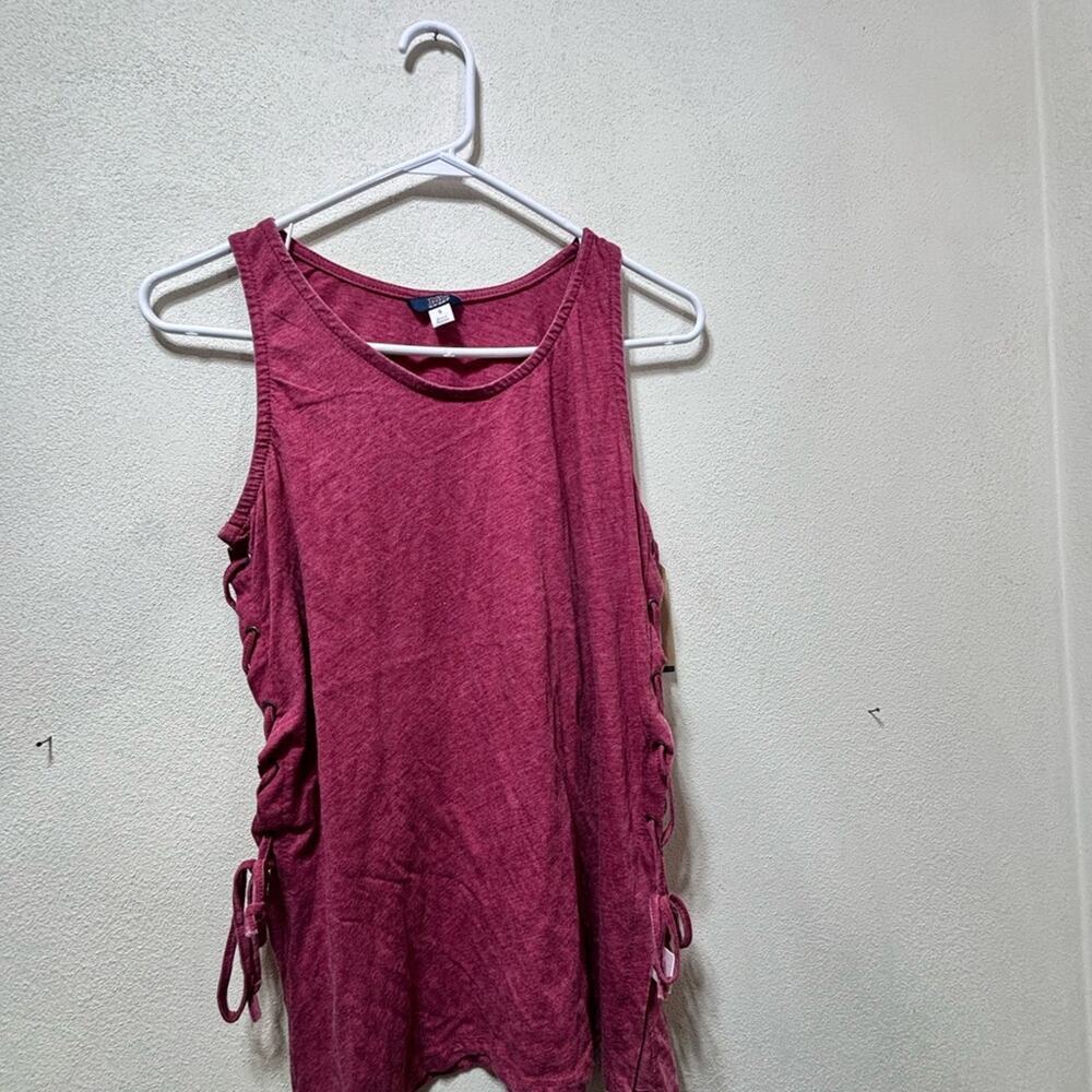 Raspberry Tank Top with Side Ties - Picture 2 of 3
